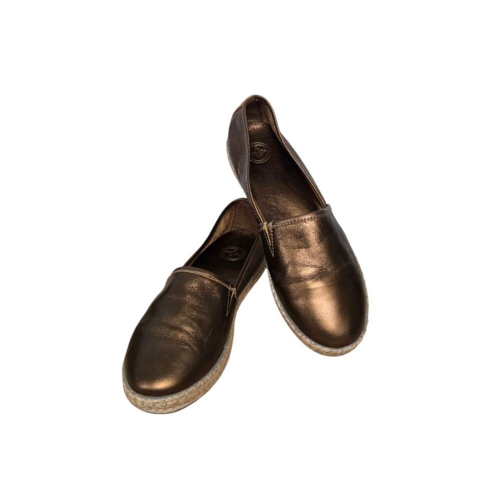 Charleston Shoe Co Womens 8 Dunes Bronze Metallic Round Toe Espadrilles Casual